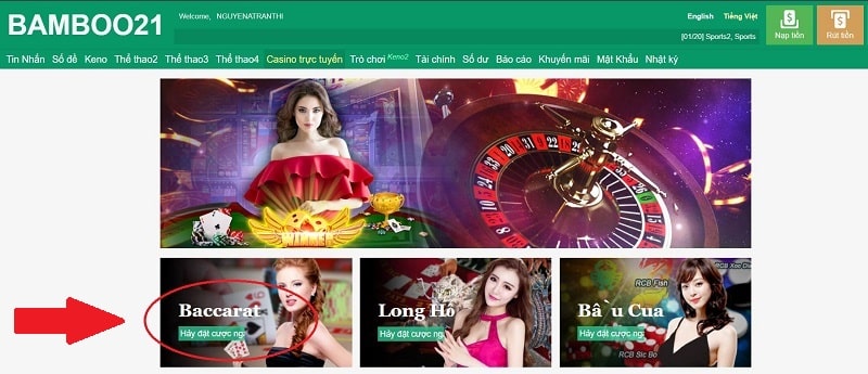 Vào sảnh bài Baccarat online