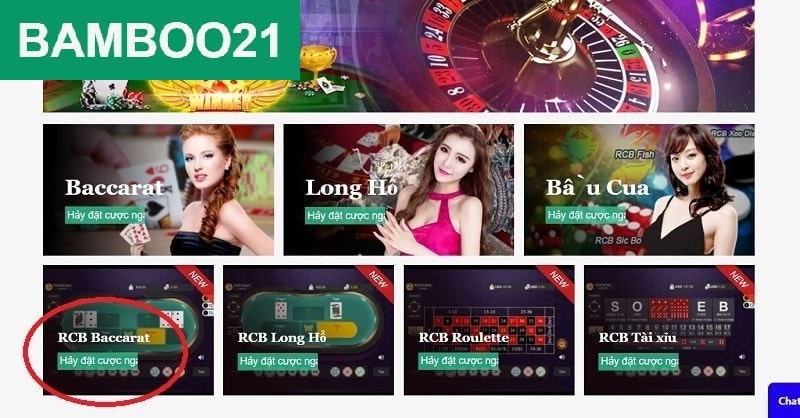 Truy cập sảnh casino và chọn RCB Baccarat